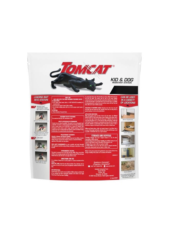 TOMCAT Mouse Killer Child and Dog Resistant, Refillable Station for Indoor and Outdoor, 1 Station and 8 Bait Block Refills - Image 2